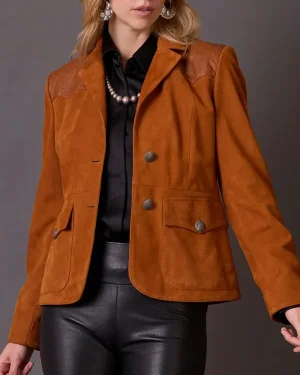 Rodeo Cowgirl Head in the Sand Suede Blazer