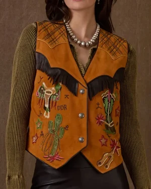 Rodeo Las Vegas 2025 Morgan Nicole Zipperlen Suede Vest