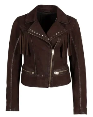 Rodeo Western Cowgirl Biker Leather Jacket