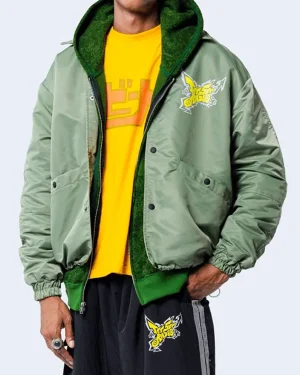 SEGA Video Game Jet Set Radio Green Satin Jacket For Men and Women