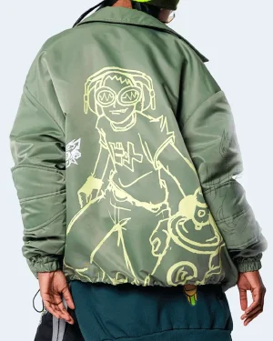 Video Game Jet Set Radio Green Satin Jacket