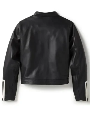 Latin America 2025 Harley Night Essential Moto-Blocked Orange and Black Leather Jacket