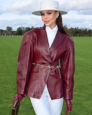 Moscow Polo Club Olesya Rytsareva Leather Blazer