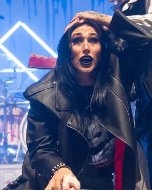 Rhea Ripley Silver Scream Con Black Biker Jacket