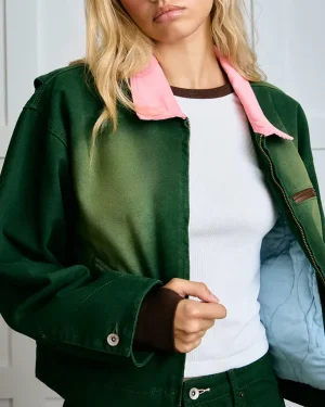 Rodeo Las Vegas Western Green Cotton Barn Jacket For Men and Women