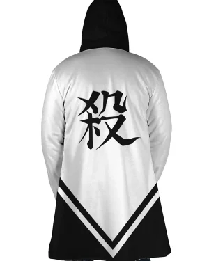 Anime Series Demon Slayer Sanemi Shinazugawa Unisex Grey and Black Hooded Trench Coat