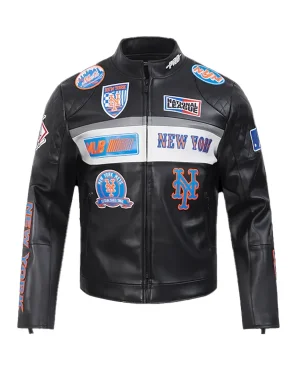 MLB New York Mets 2025 Black Moto Jacket