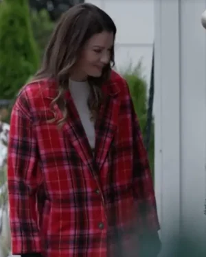Merry Christmas Ted Cooper Kimberley Sustad Red Checkered Wool Coat