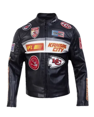 NFL Kansas City Chiefs Leather Moto Jacket