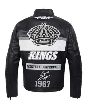 National Hockey League 2025 Los Angeles Kings Unisex Black Moto Leather Jacket