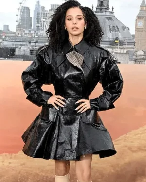 One Battle After Another Chase Infiniti Black Leather Coat