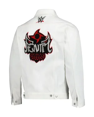 WWE 2025 Mexican Pro Wrestler Pentagon Jr. Unisex White Denim Jacket