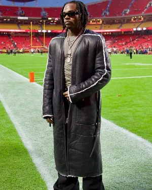 Wunna X Monday Night Football Gunna Black Leather Coat