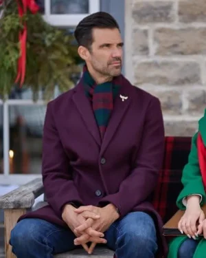 A Christmas Angel Match 2025 Michael Purple Wool Coat