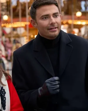 A Keller Christmas Vacation 2025 Dylan Black Wool Coat