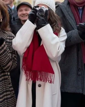 A Keller Christmas Vacation 2025 Movie Emory White Wool Trench Coat