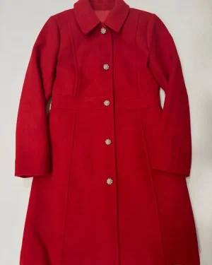 A Newport Christmas 2025 Ella Red Wool Blend Coat