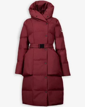 Alicia Silverstone 2025 Movie A Merry Little Ex-Mas Kate Holden Burgundy Quilted Puffer Coat