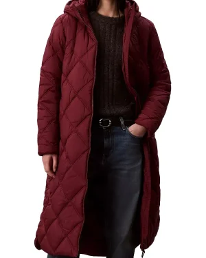 All is Merry & Bright 2025 Jessica Tannen Maroon Long Hooded Puffer Coat