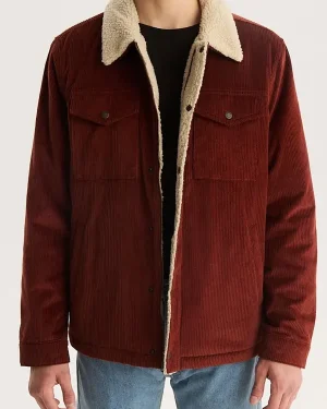 All is Merry & Bright Don 'Pop' Phillips Red Sherpa Cord Jacket