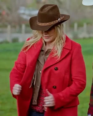 Finding Mr. Christmas S02 Ali Sweeney Red Wool Trench Coat