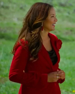 Finding Mr. Christmas S02 Heather Hemmens Red Rose Velvet Blazer