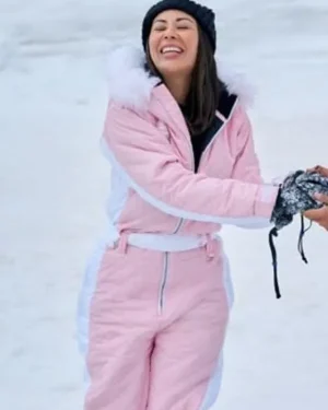 Finding Mr. Christmas S02 Janel Parrish Pink Snow Suit