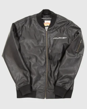 Journey 15th Studio Album Freedom Black Leather Bomber Jacket For Men and Women
