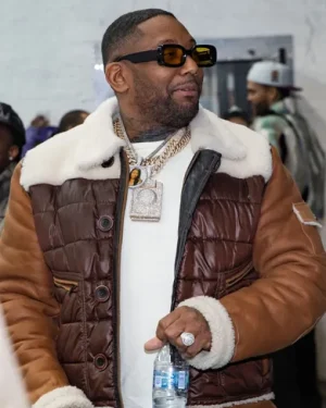 Let’s Rap About It Podcast Maino Brown Leather Jacket