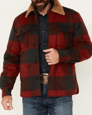 NFR Las Vegas Lefty Holman Shearling Wool Checkered Jacket For Men