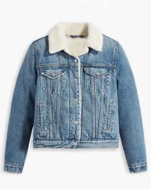 Sadie Mayfield The Christmas Ring 2025 Megan Ashley Brown Sherpa Denim Trucker Jacket