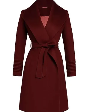 Sarah Rafferty My Life with the Walter Boys Katherine Walter Maroon Wool Trench Coat For Women