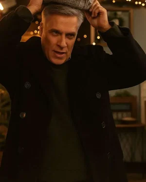 The Christmas Ring 2025 Kelsey Grammer Black Wool Coat