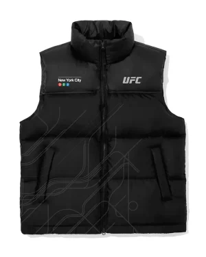 UFC 322 New York City Metro Black Puffer Vest
