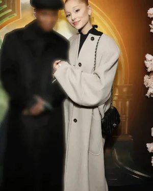 Wicked Ariana Grande Beige Wool Overcoat