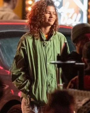 Euphoria S03 Zendaya Green Cotton Jacket