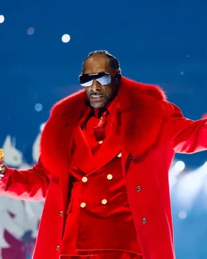 NFL Christmas Day Half Time Show Snoop Dogg Red Coat