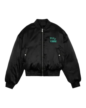 The Life of a Showgirl Taylor Swift Unisex Black Satin Bomber Jacket