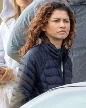 Zendaya 2025 TV Series Euphoria S03 Euphoria Rue Bennett Black Puffer Jacket