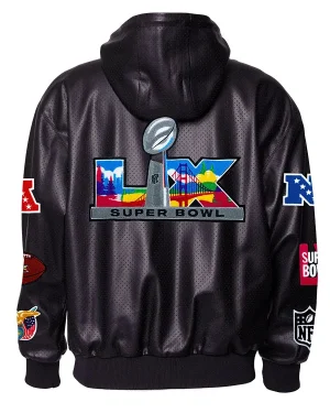2026 S.F. Bay Area Super Bowl LX Hooded Vegan Leather Jacket