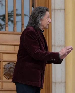 Ben Kingsley TV Mini Series Wonder Man 2026 Trevor Slattery Maroon Corduroy Blazer