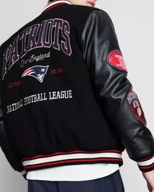 National Football League New England Patriots Est 1960 Unisex Black Wool Varsity Jacket