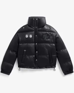 San Francisco 49ers Faux Leather Puffer Jacket