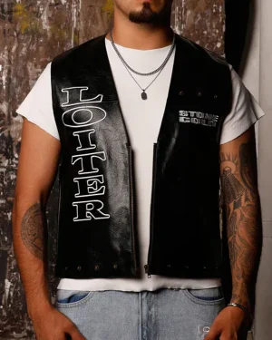 Loiter X World Wrestling Entertainment 2026 Stone Cold 316 Black Leather Vest
