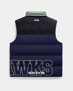 National Football League Super Bowl LX Seattle Seahawks College Navy Unisex Puffer Vest