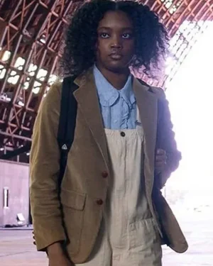 Presley Collins Paradise 2026 TV Series Aliyah Mastin Brown Corduroy Blazer