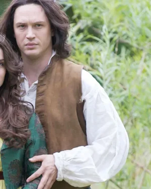 Tom Hardy Wuthering Heights 2026 Movie Heathcliff Brown Suede Vest