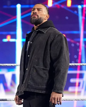 2026 Roman Reigns The Goat The OTC Unisex Black Denim Trucker Jacket