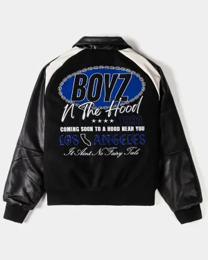 Boyz N The Hood Low 1991 Los Angeles Rider Unisex Black Wool and Leather Varsity Jacket