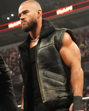 World Wrestling Entertainment 2026 Austin Theory Unisex Black Shearling Leather Vest